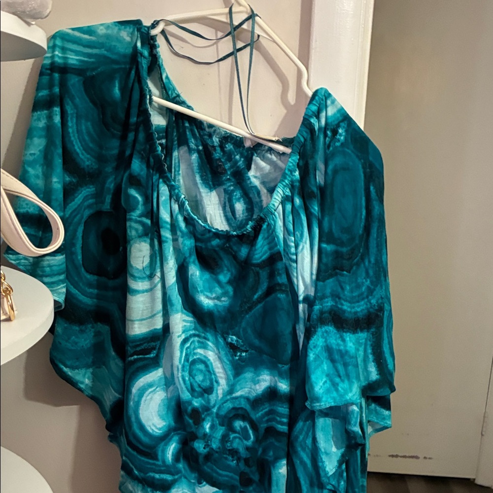 Michael Kors Teal Turquoise Maxi Dress